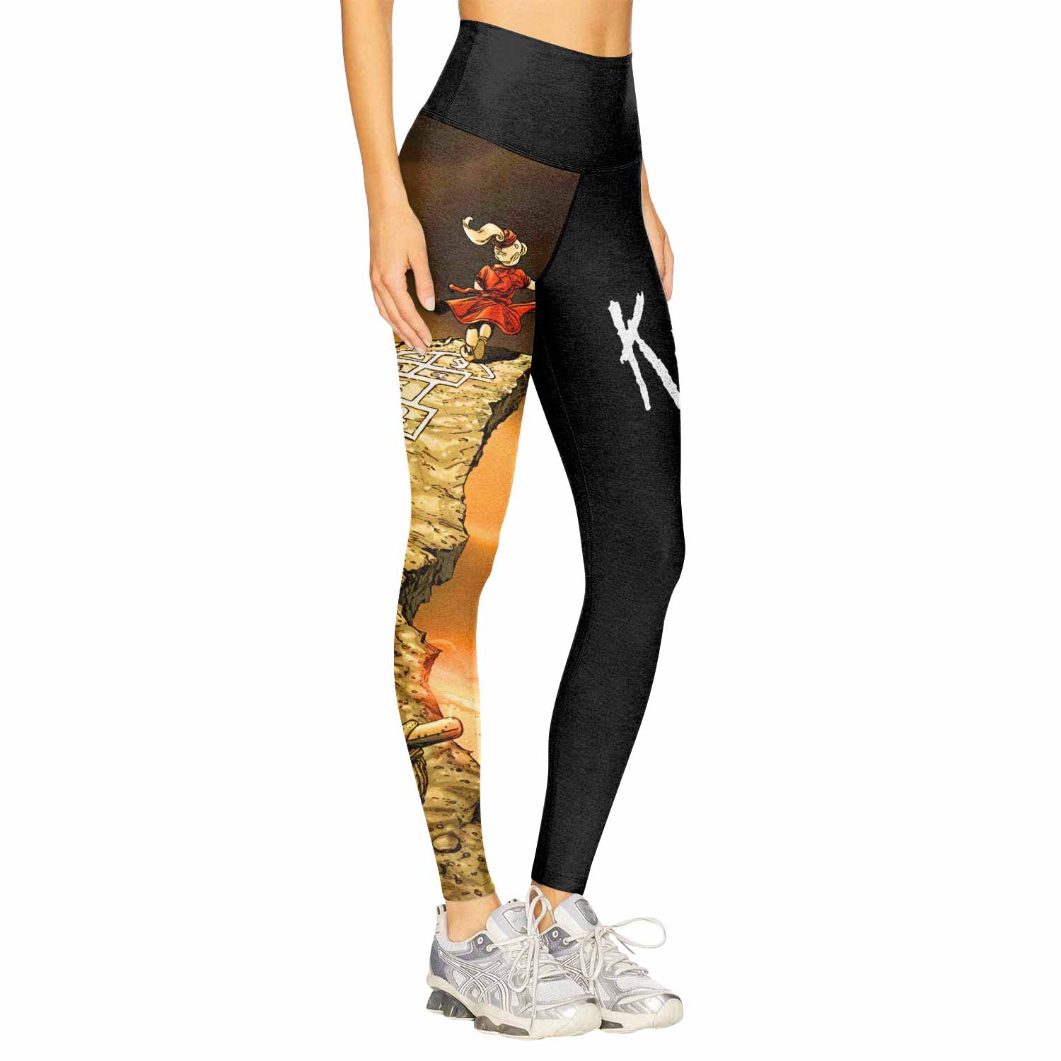 Korn Follow the Leader Hopscotch Women's Leggings - right side mockup