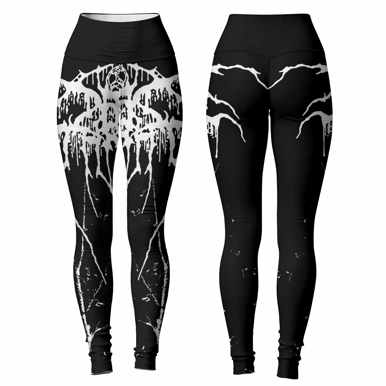 Darkthrone Under a Funeral Moon Women's Leggings - front and back view
