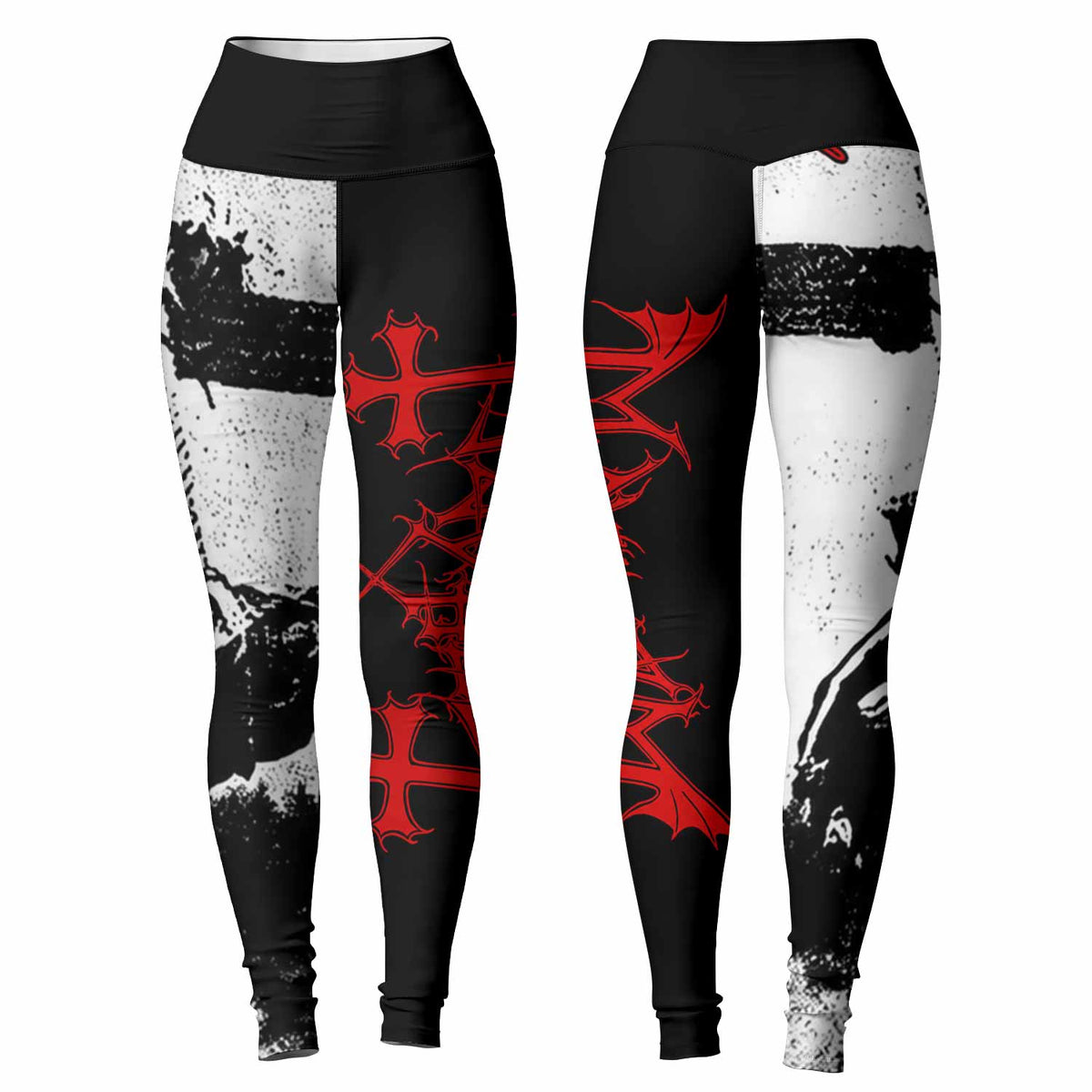 Mayhem Deathcrush No Fun No Core No Mosh No Trends Women's Leggings - front and back view