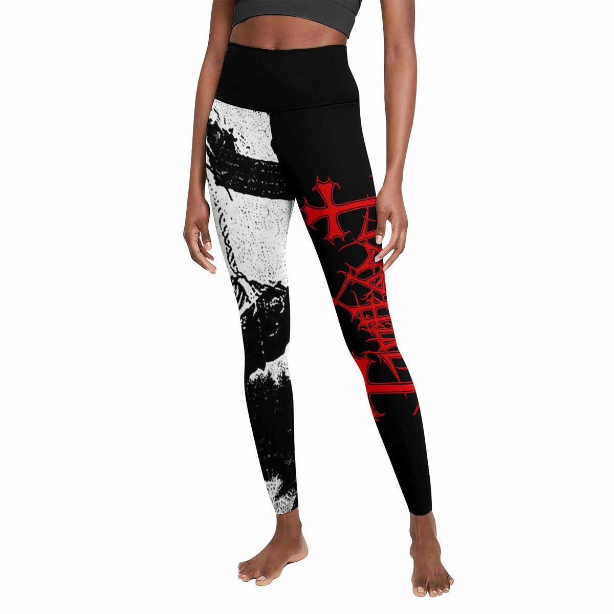 Mayhem Deathcrush No Fun No Core No Mosh No Trends Women's Leggings - front view mockup