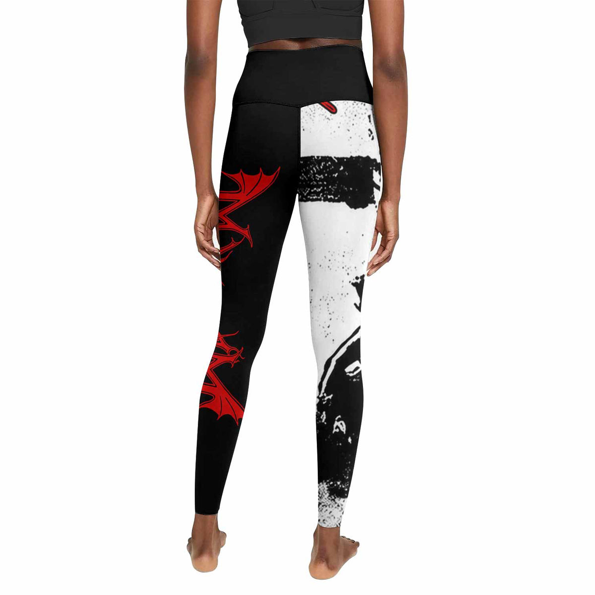 Mayhem Deathcrush No Fun No Core No Mosh No Trends Women's Leggings - back view mockup