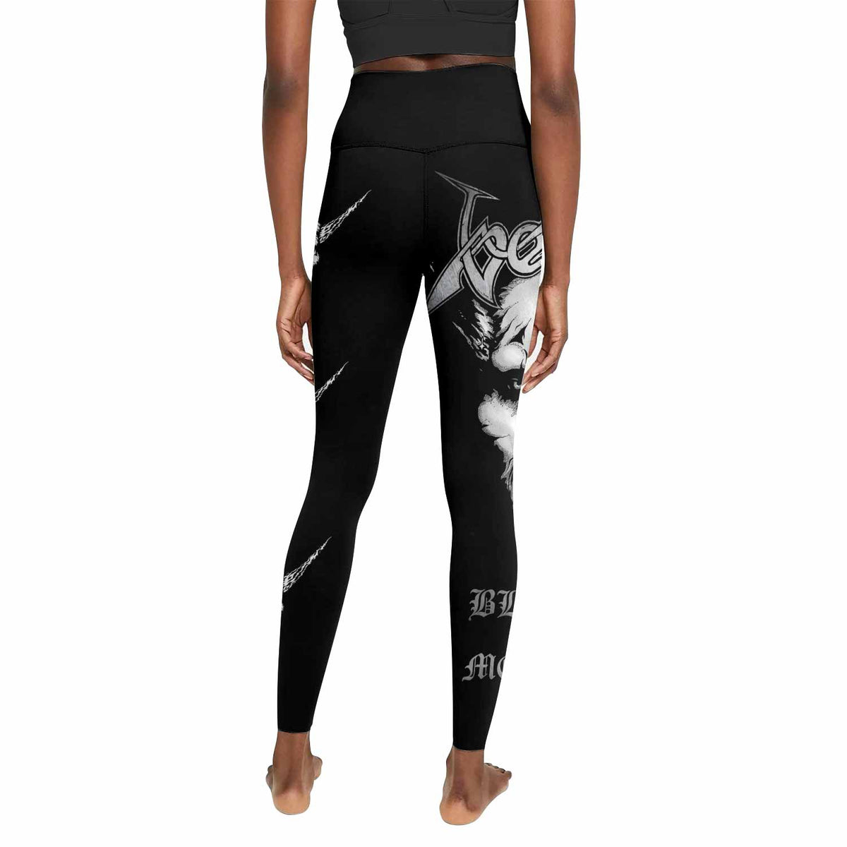 Venom Black Metal Goat Sigil Women's Leggings - back view mockup