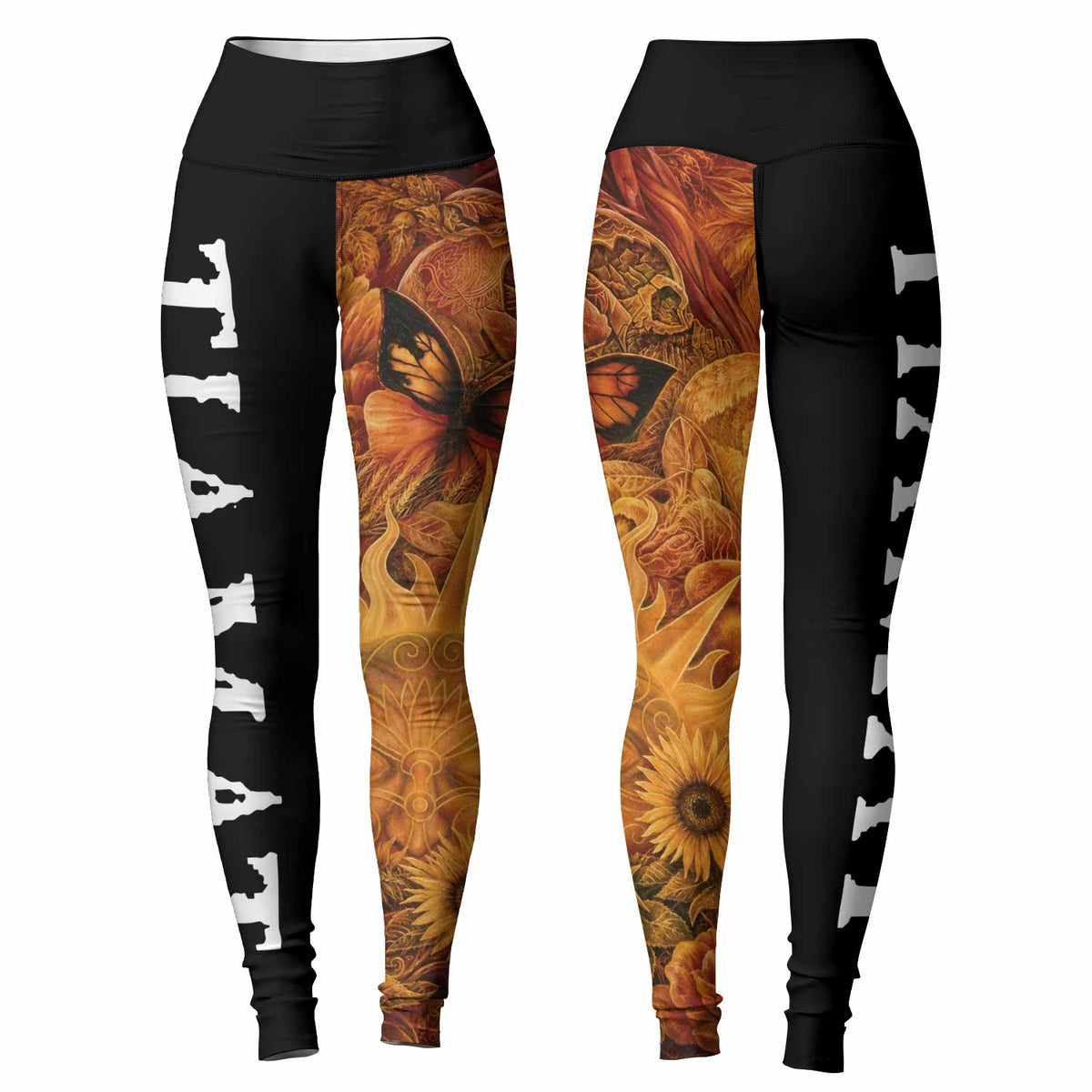 Tiamat Spiritual Sun Women's Leggings - front and back view