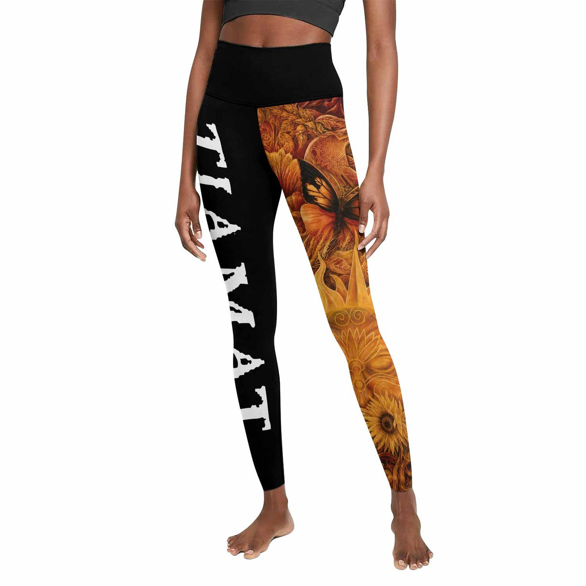 Tiamat Spiritual Sun Women's Leggings - front view mockup