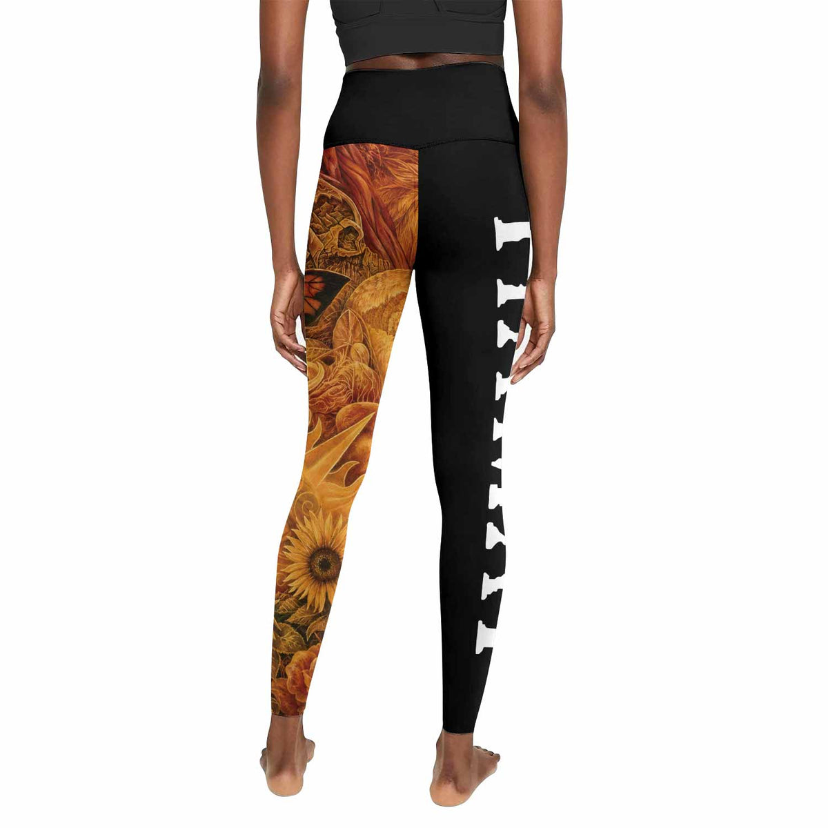 Tiamat Spiritual Sun Women's Leggings - back view mockup