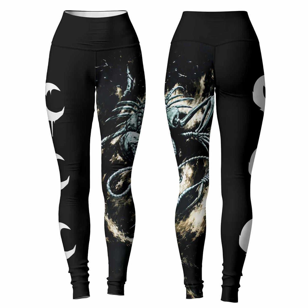 Leviathan A Silhouette in Splinters Women's Leggings - front and back view