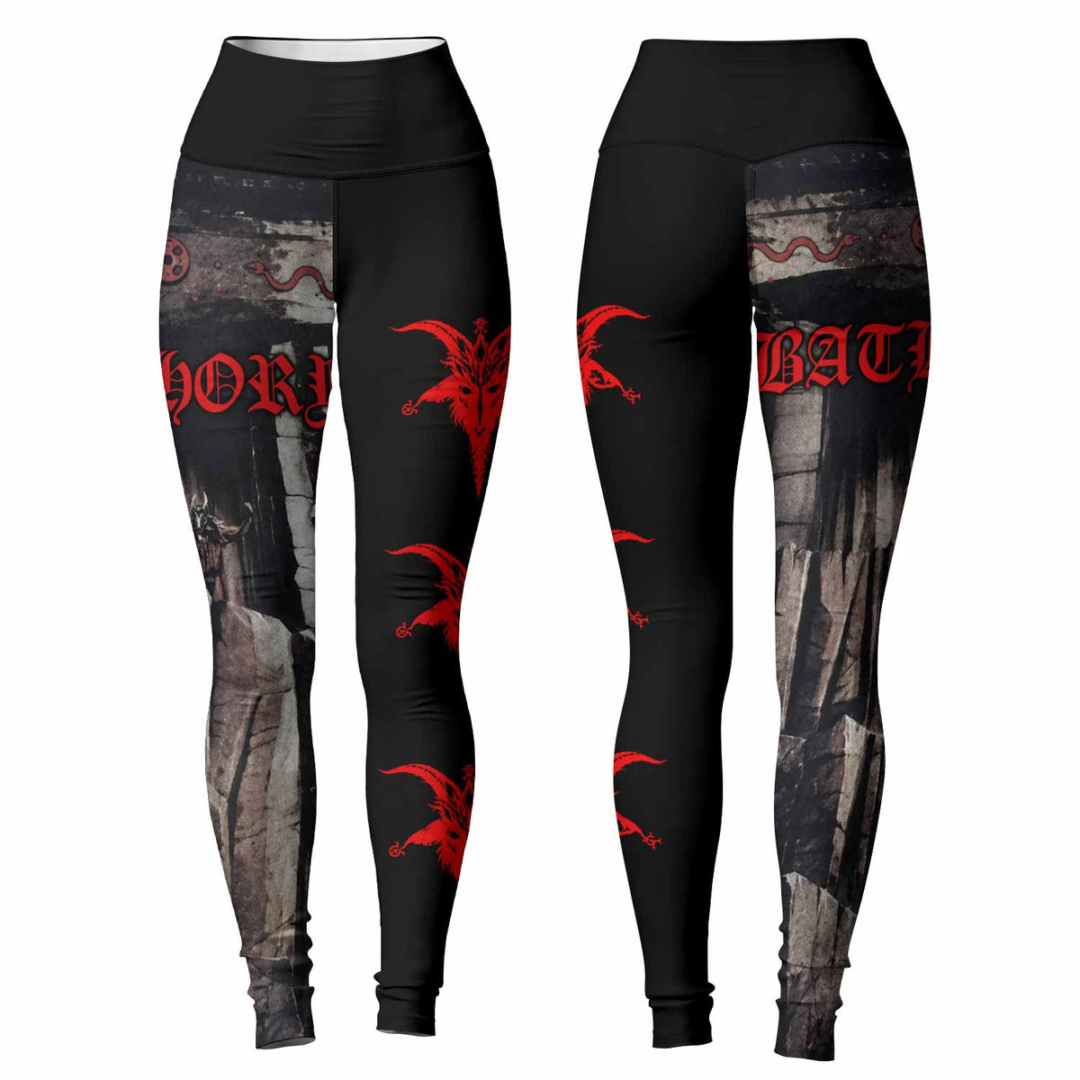Bathory Under the Sign of the Black Mark Women's Leggings - front and back view