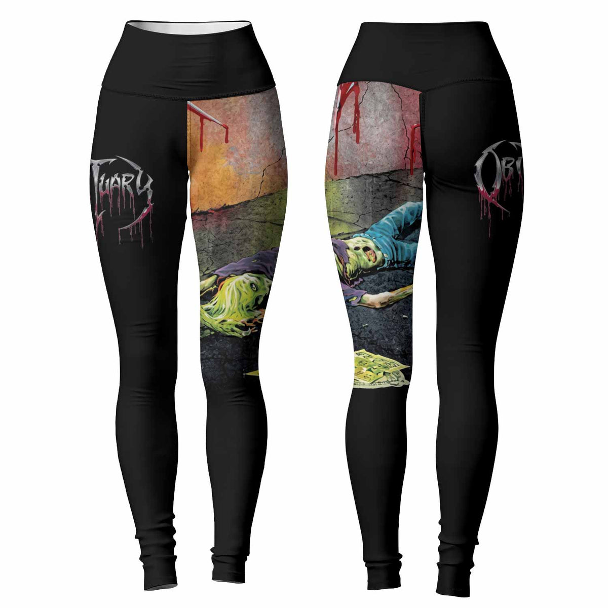 Obituary Slowly We Rot Women's Leggings - front and back view