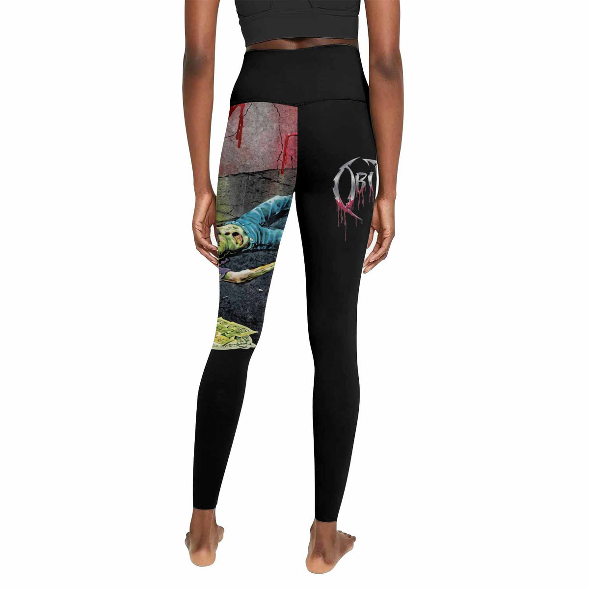 Obituary Slowly We Rot Women's Leggings - back view mockup