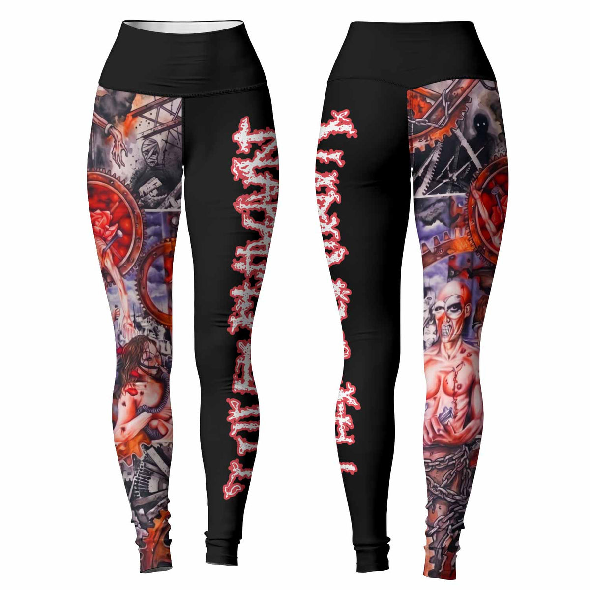 Napalm Death Utopia Banished Women's Leggings - front and back view