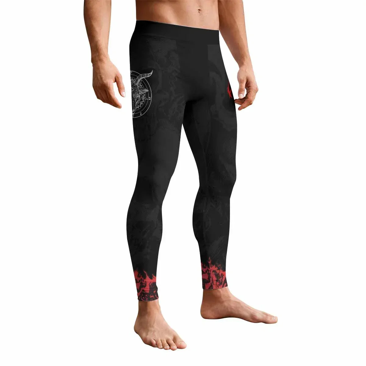 Baphomet Seal Men's Leggings - front view mockup