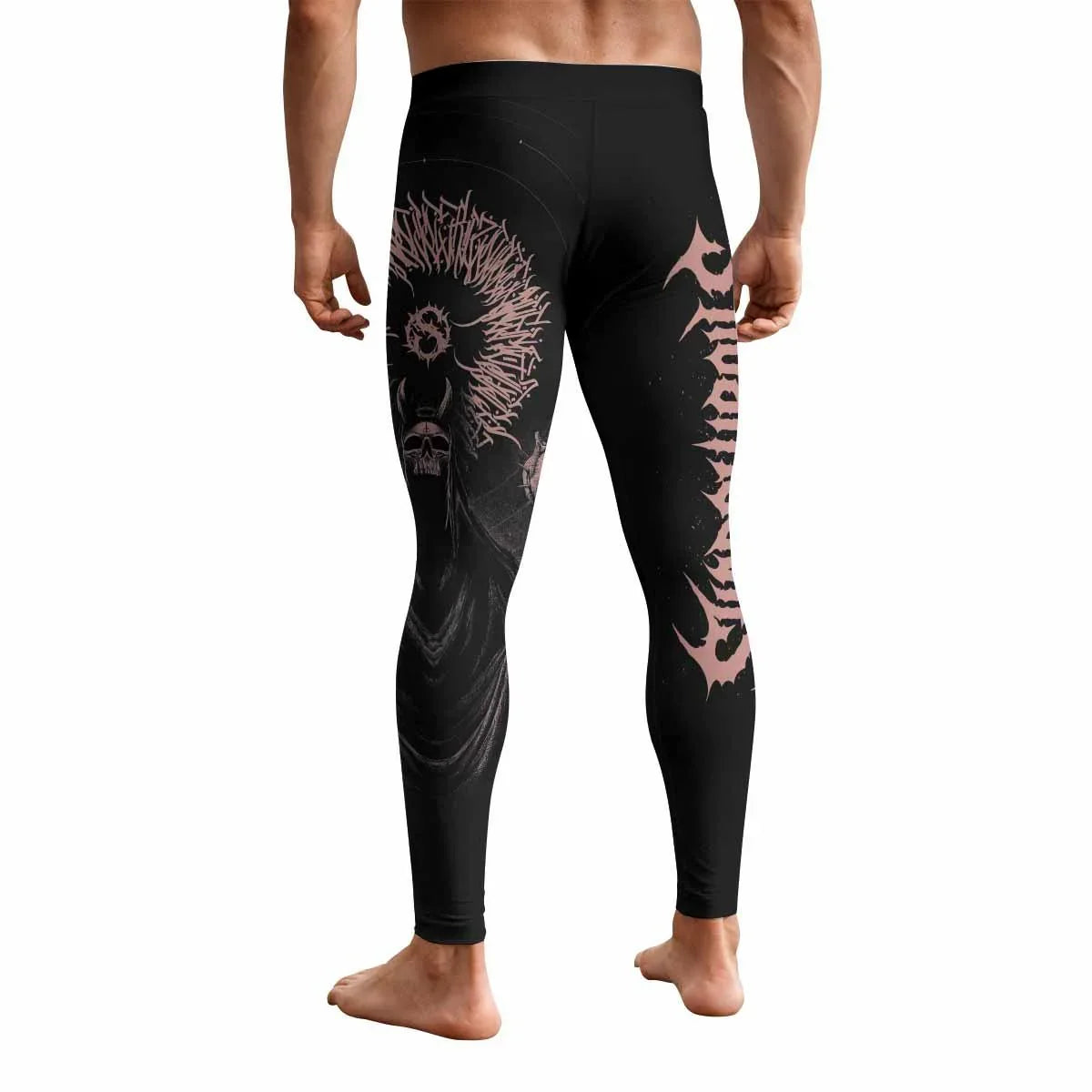 Dark Anointed Men's Leggings - back view mockup
