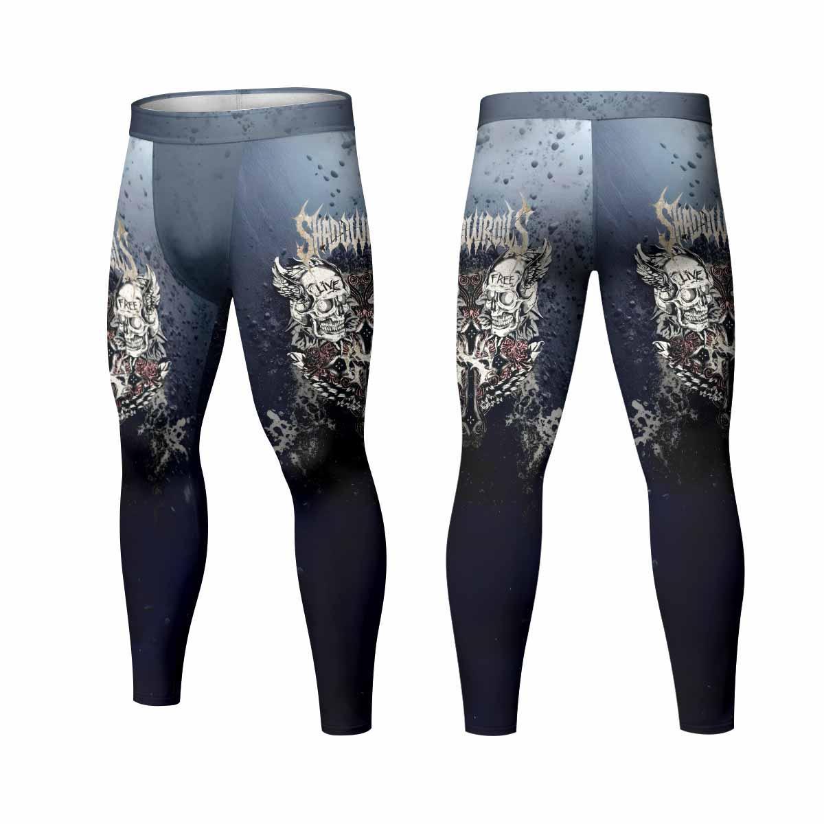Live Free Warrior Men's Leggings - front and back view