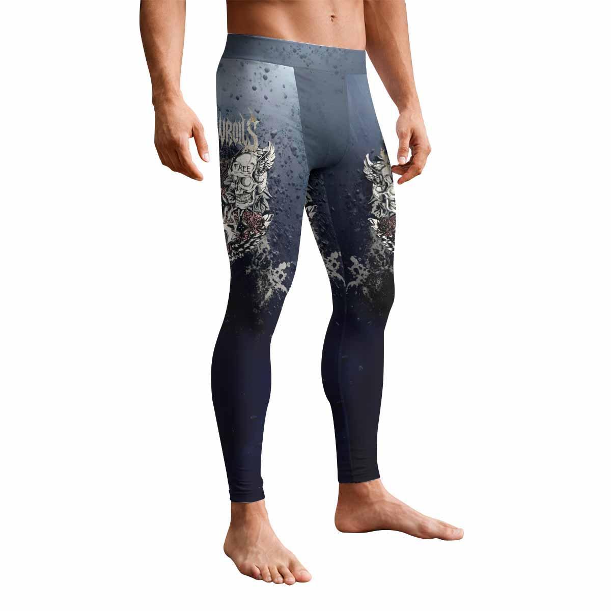 Live Free Warrior Men's Leggings - front view mockup