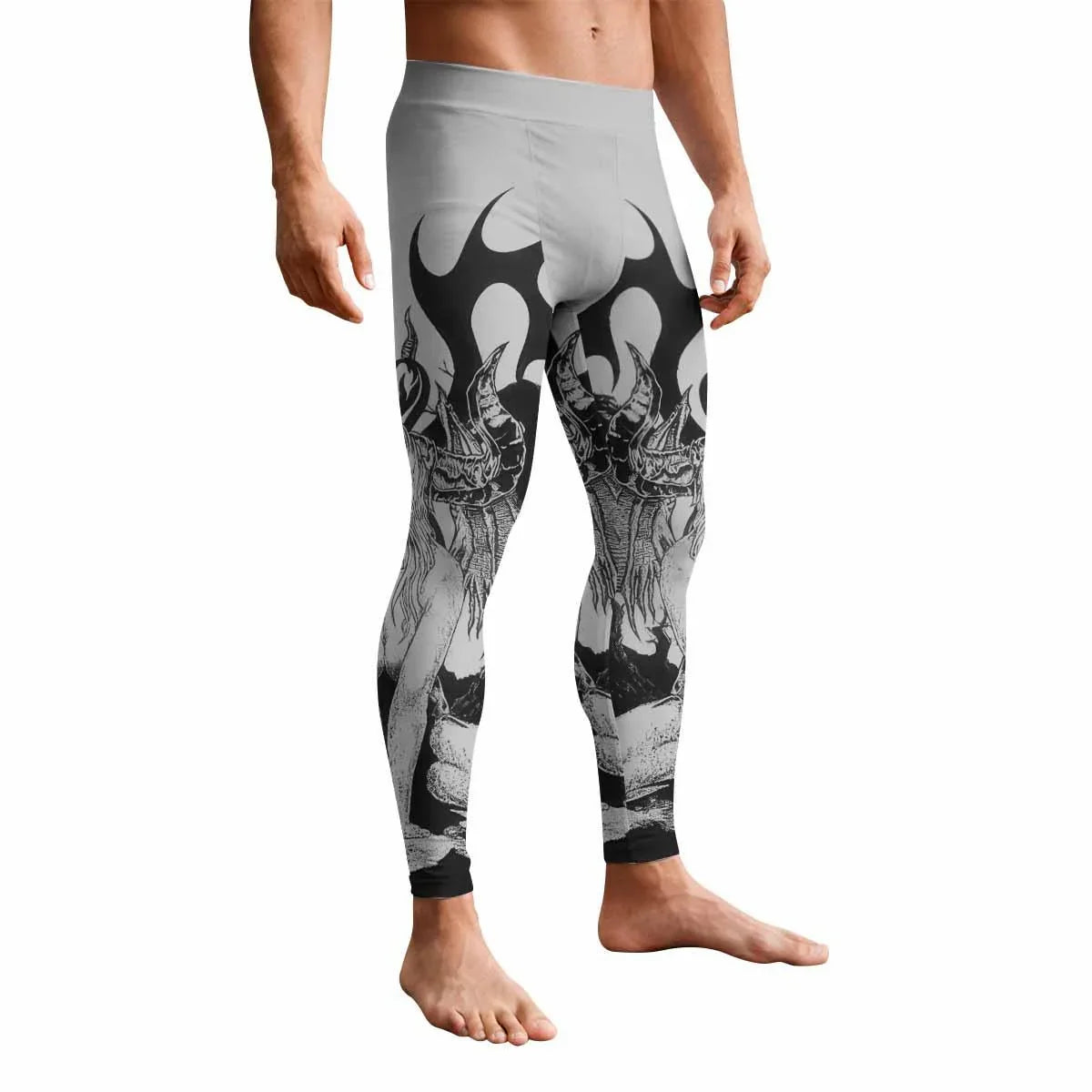 The Forsaken Beast Men's Leggings - front view mockup