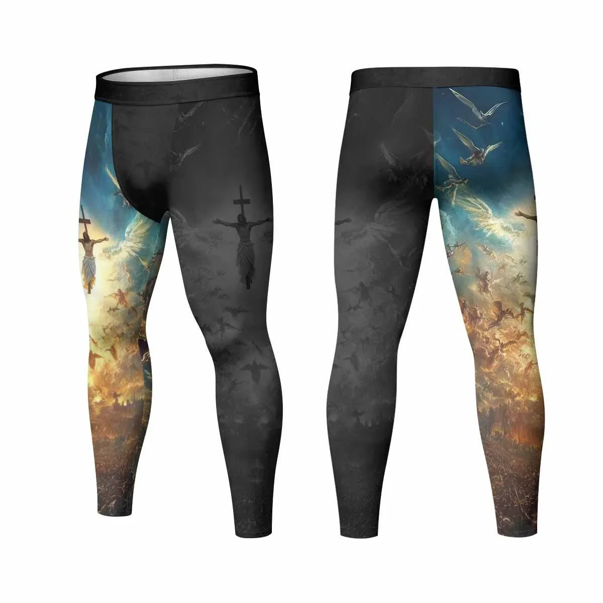 Isaiah 41:10 Fear Not Men's Leggings - front and back view