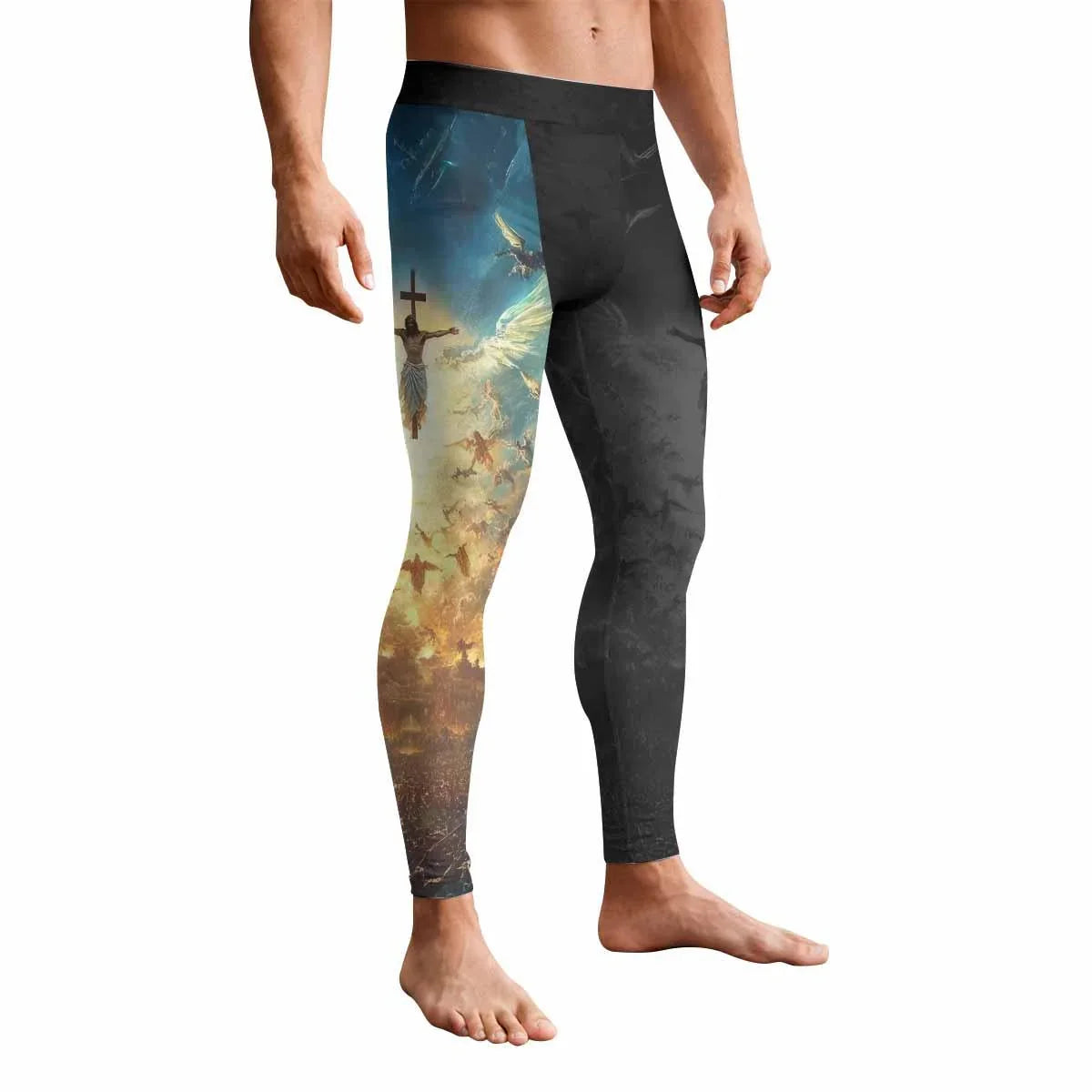 Isaiah 41:10 Fear Not Men's Leggings - front view mockup