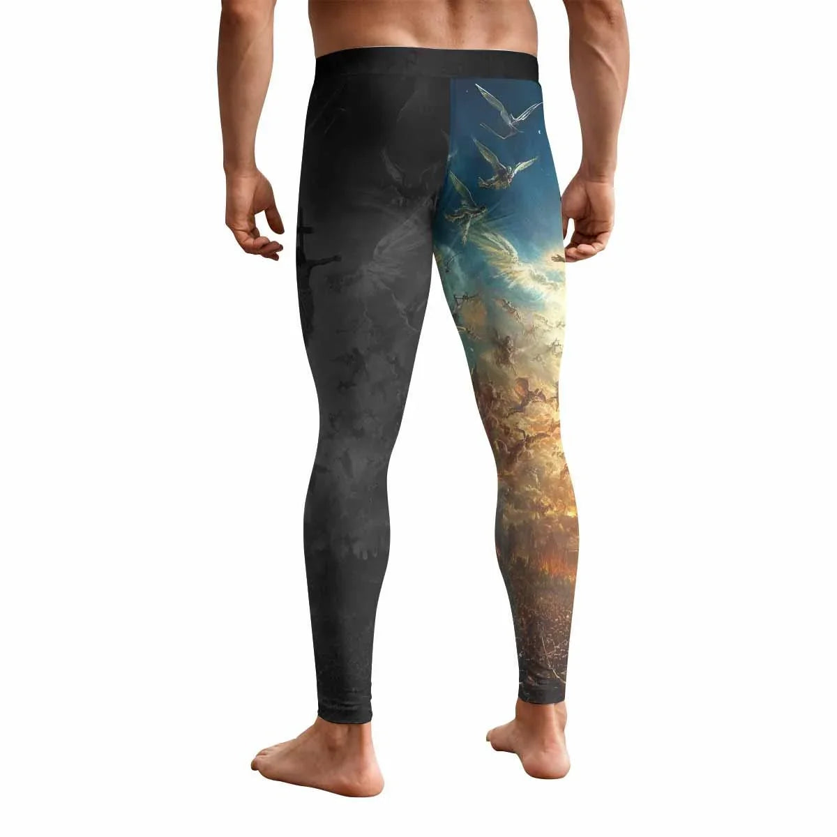 Isaiah 41:10 Fear Not Men's Leggings - back view mockup