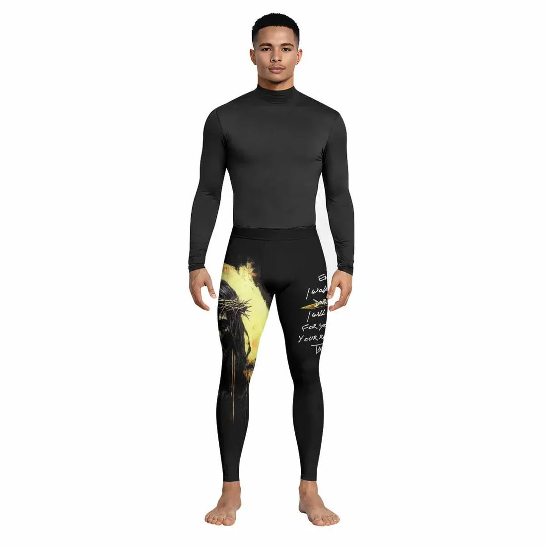 Psalm 23:4 No Evil Shall I Fear Men's Leggings - lifestyle view