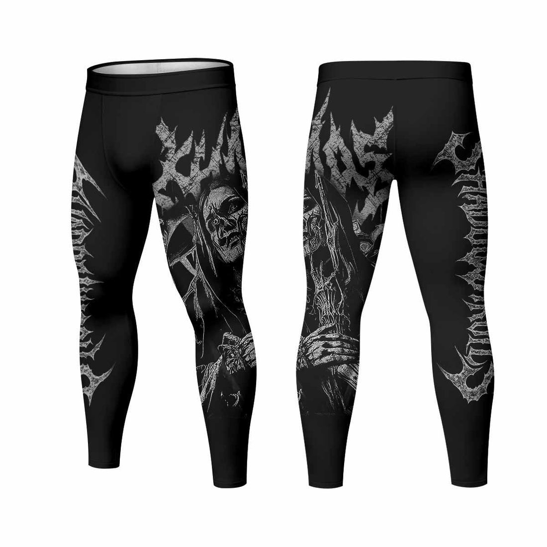 Against All Gods Men's Leggings - front and back view