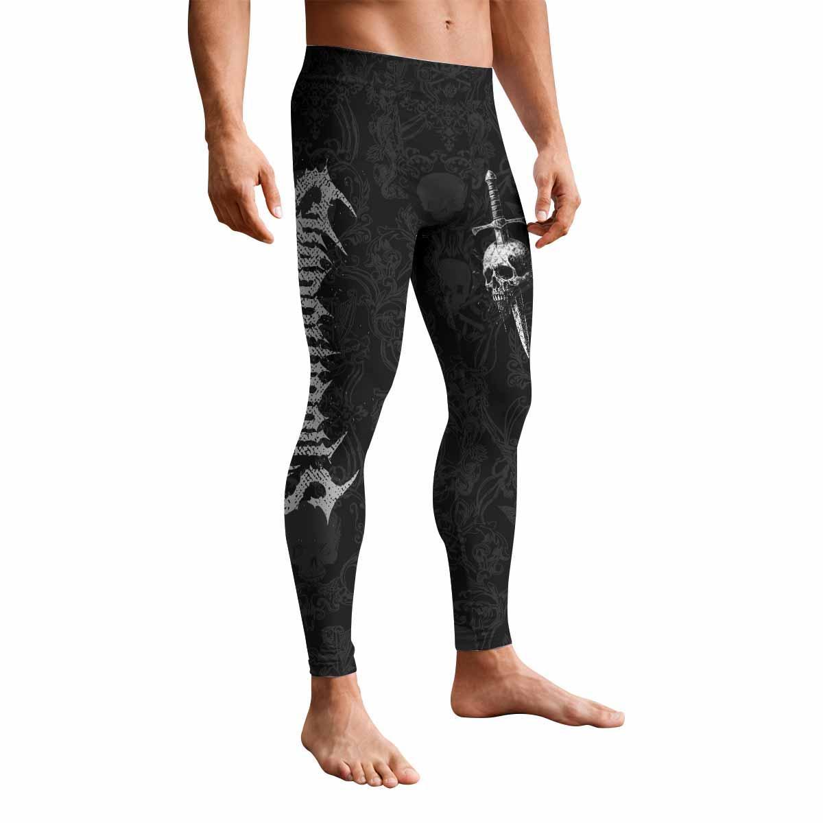 Bone Reaper Men's Leggings - front view mockup