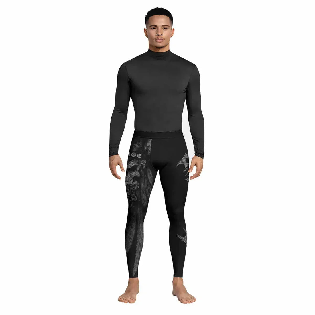 Savage Winged Skull Men's Leggings - lifestyle view