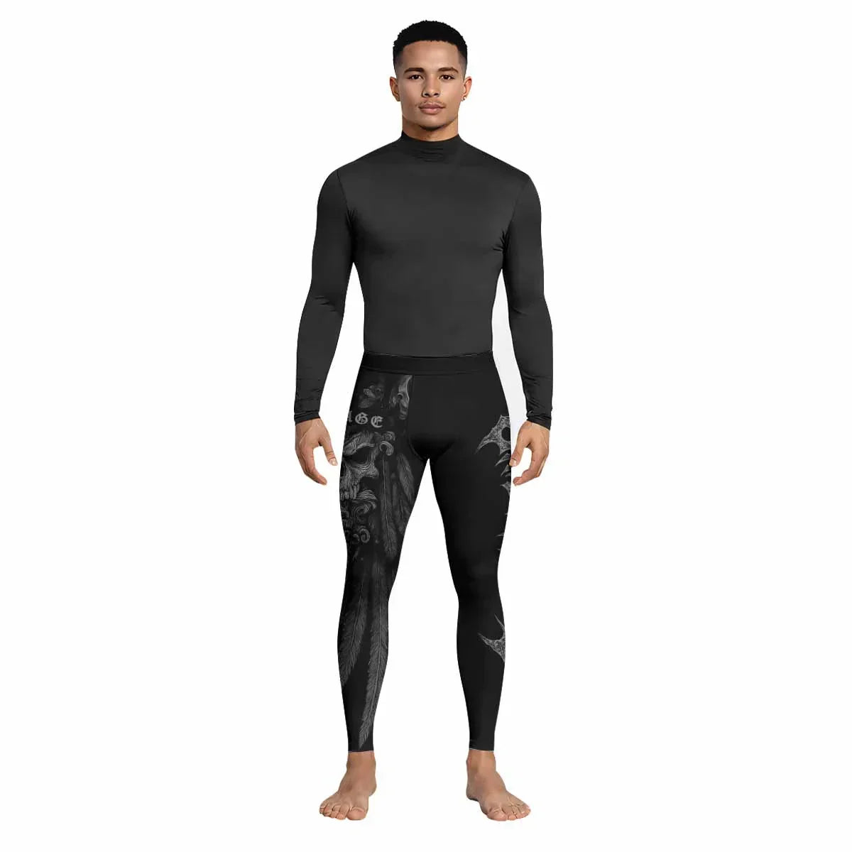 Savage Winged Skull Men's Leggings - lifestyle view