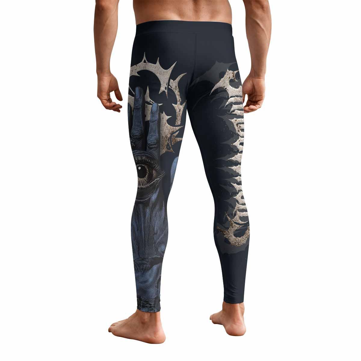 The All-Seeing Hand Men's Leggings - back view mockup