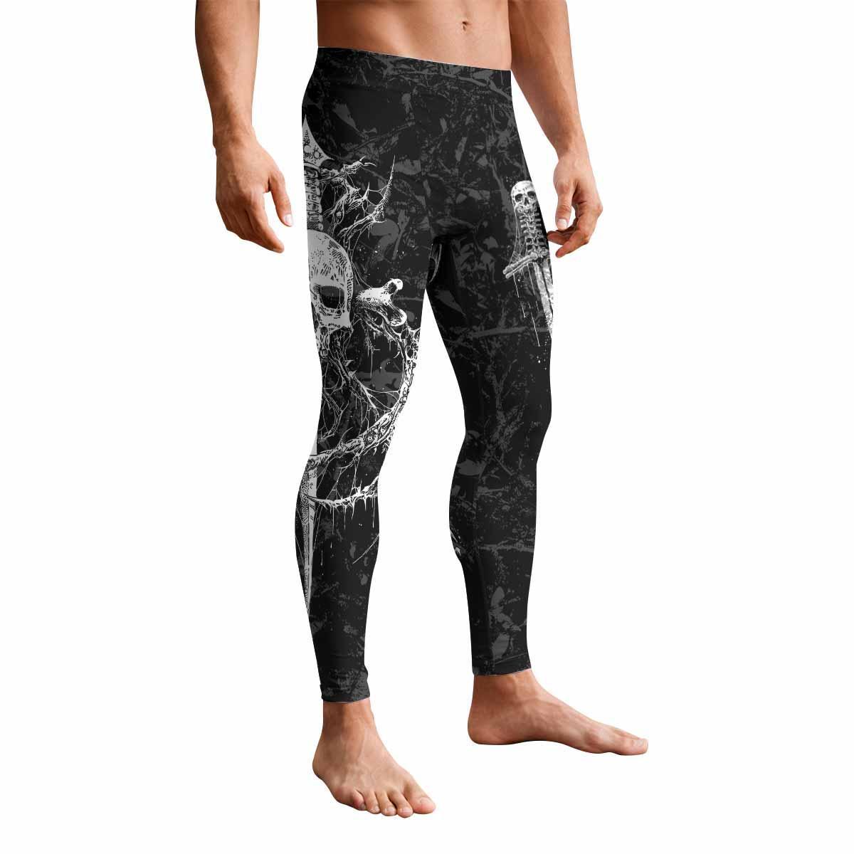 Throne Pierced Men's Leggings - front view mockup