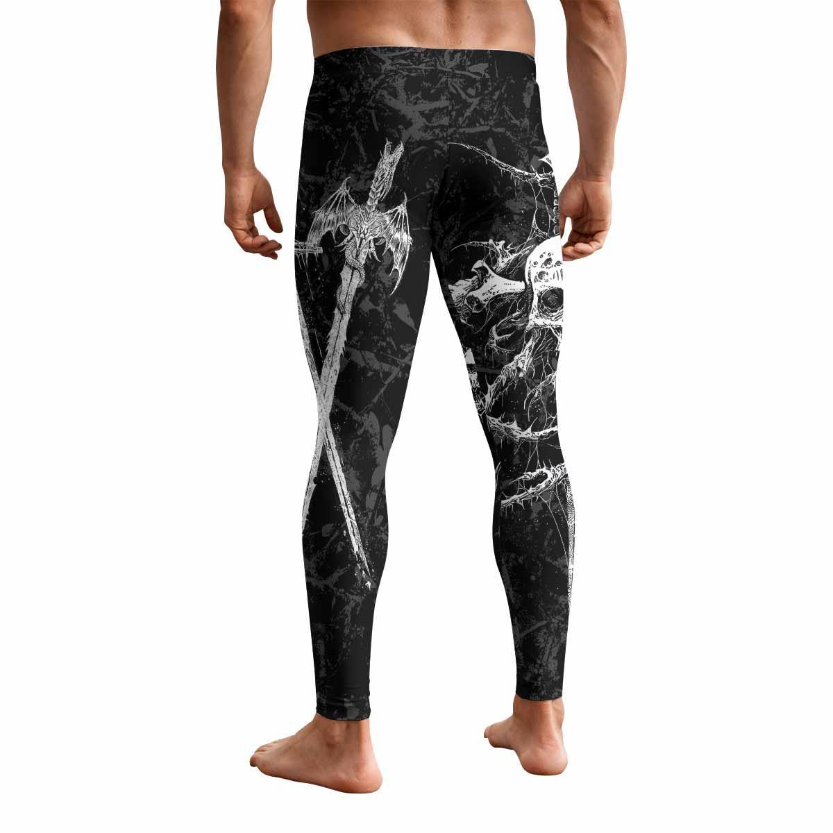 Throne Pierced Men's Leggings - back view mockup
