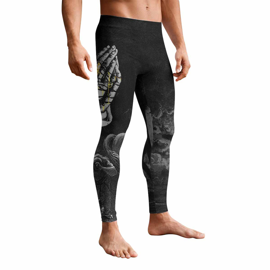 Crucified Grace Men's Leggings - front and back view