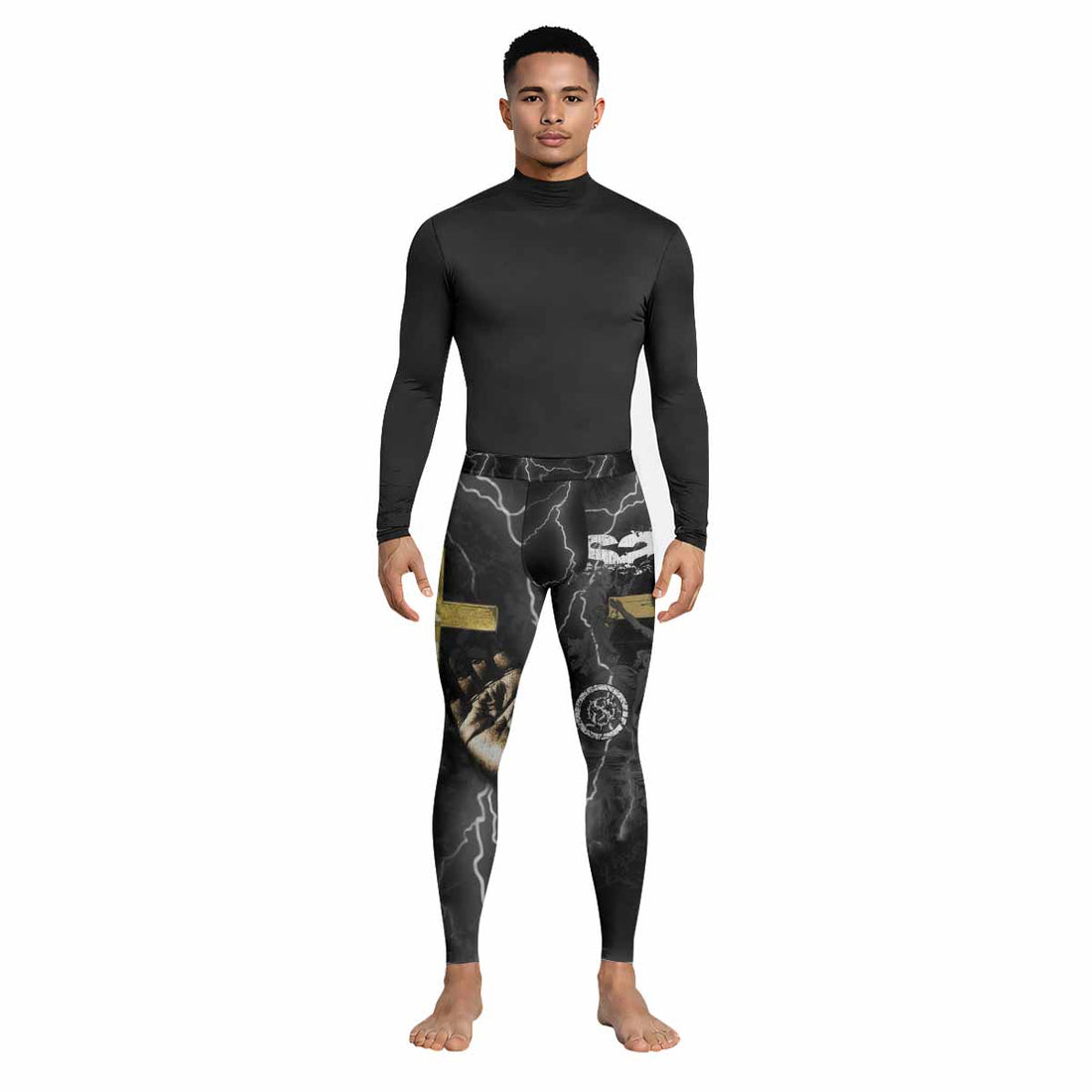 Crucified Saint Men's Leggings - lifestyle view
