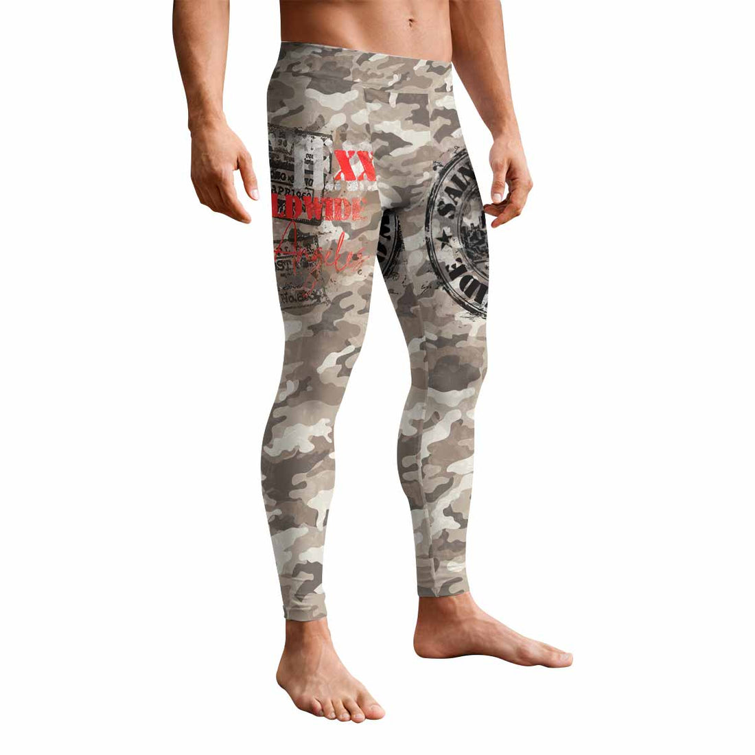 Saint Tears Camo Men's Leggings - front and back view