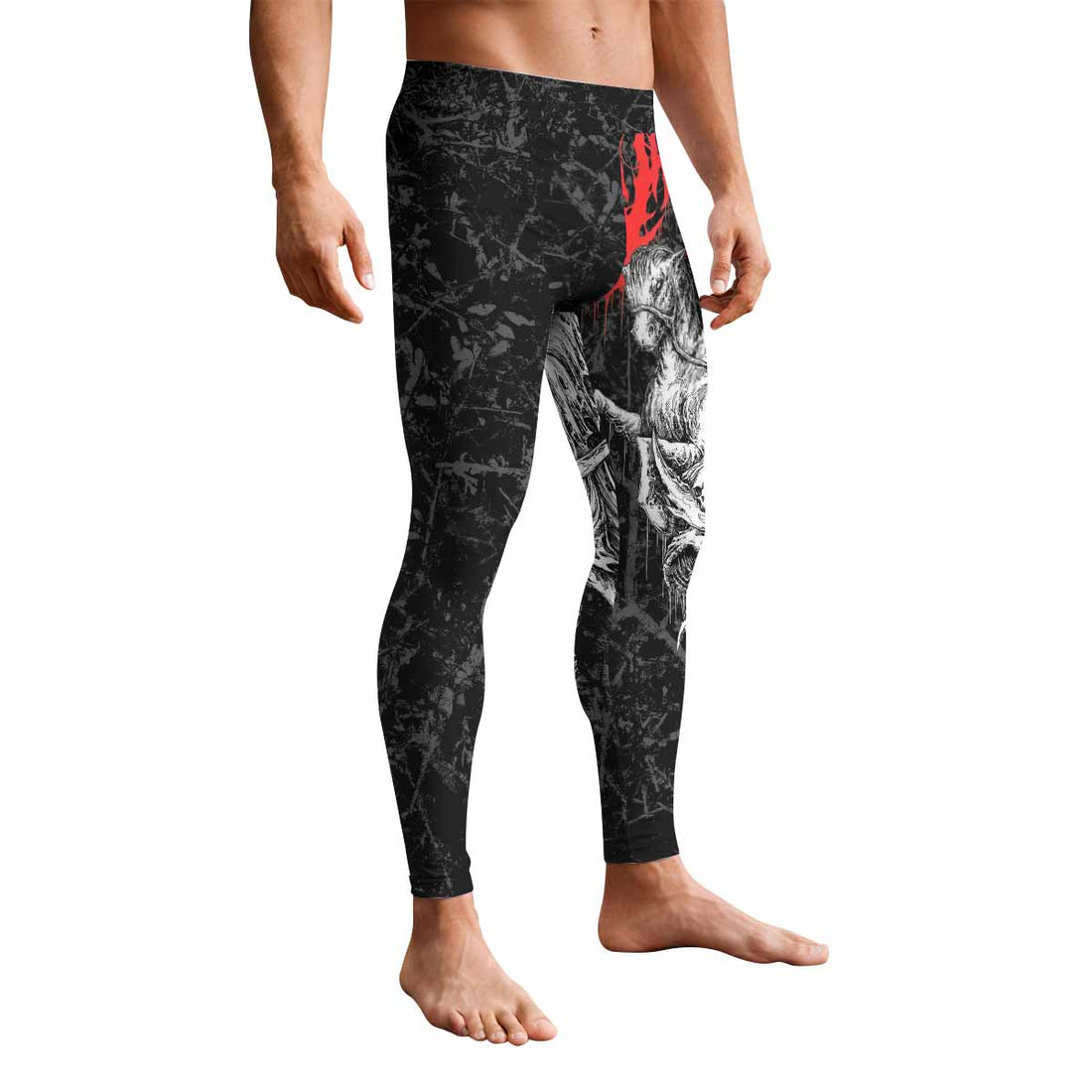 Trumpets of the End Men's Leggings - front and back view