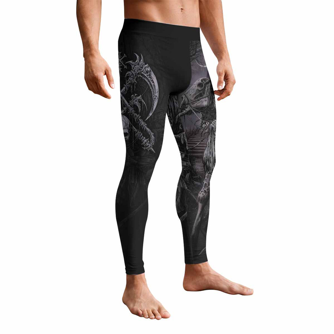 Reaper's Dominion Men's Leggings - front and back view