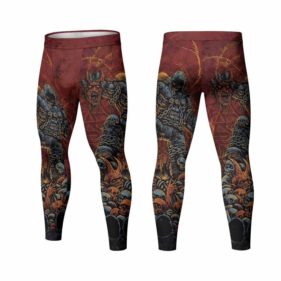 Disturbed Dominion Men's Leggings - front and back view