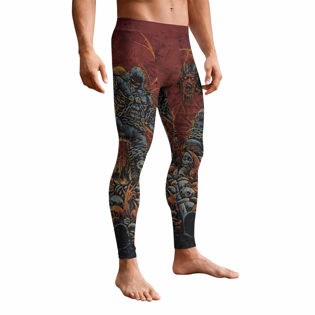 Disturbed Dominion Men's Leggings - front and back view