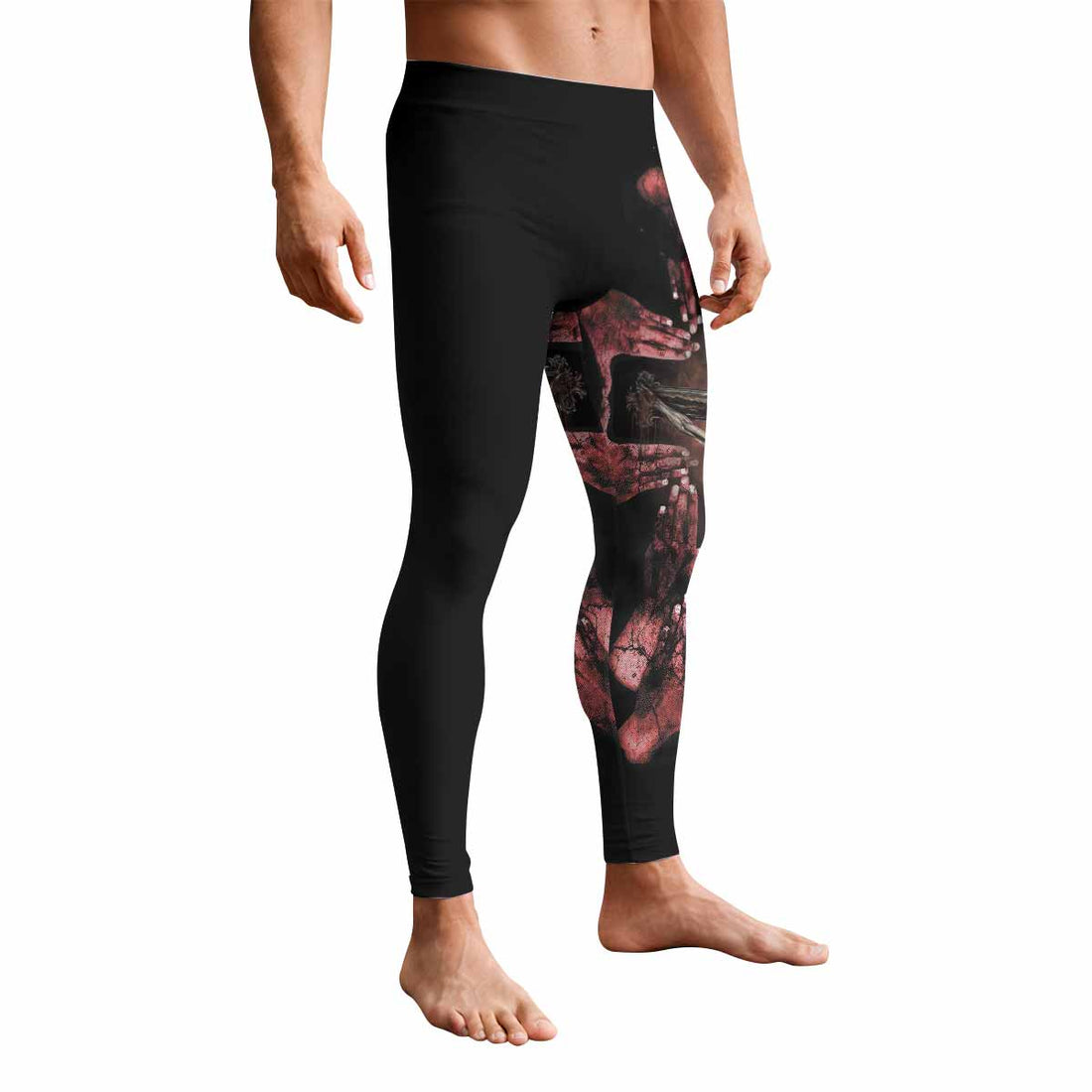 Stigmata Prayer Men's Leggings - front and back view