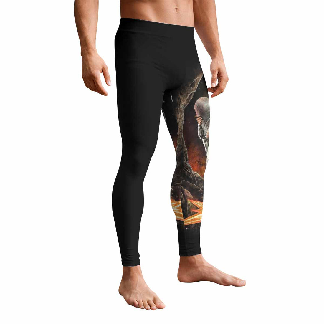 Faith Over Fear Men's Leggings - front and back view
