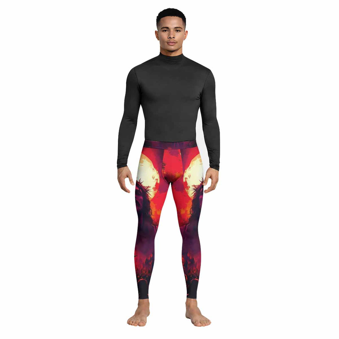 Red Redemption Men's Leggings - lifestyle view