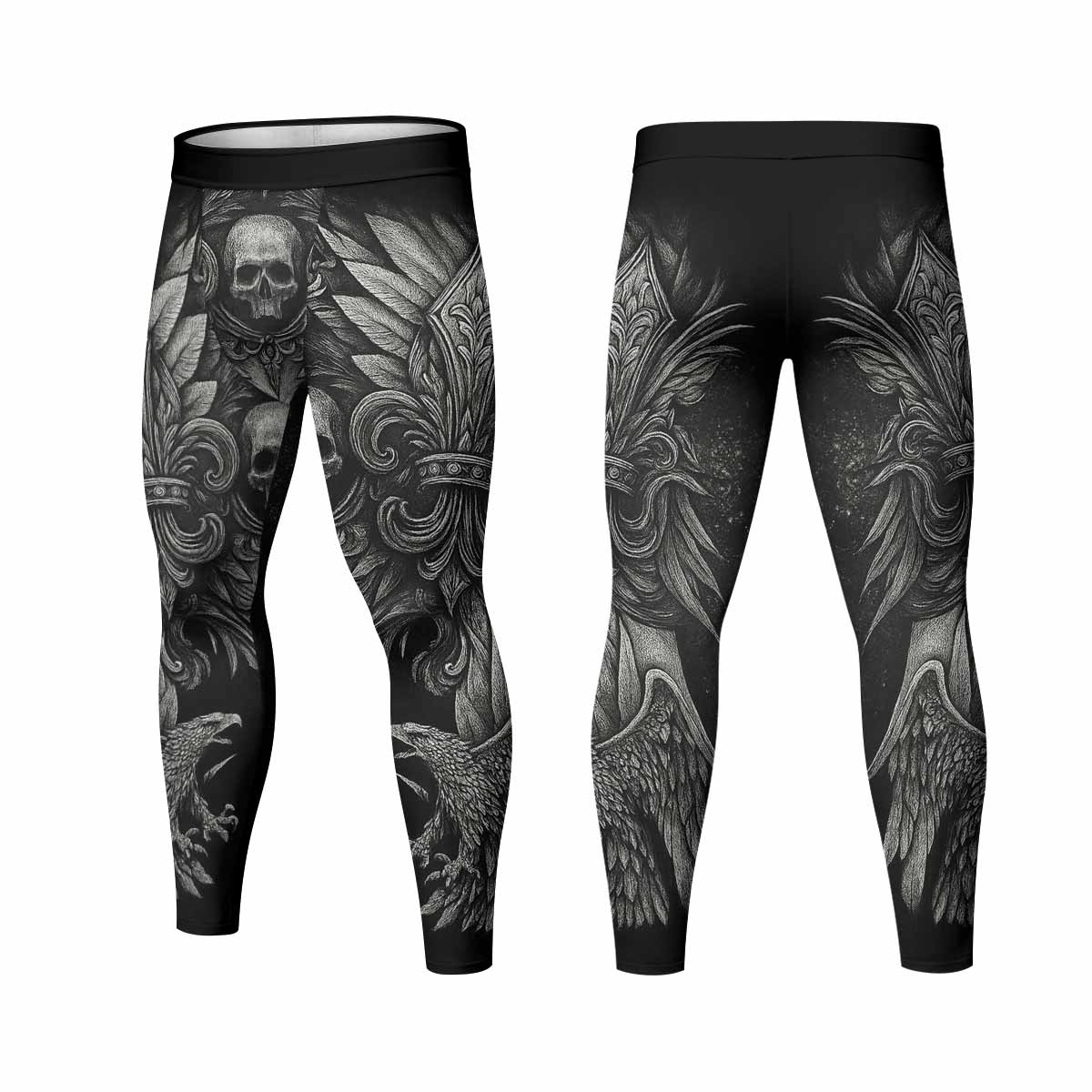 Shadow Silence Men's Leggings - front and back view