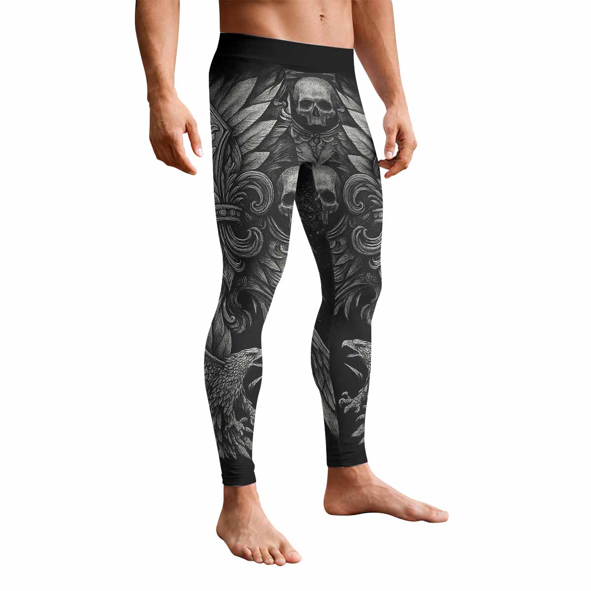 Shadow Silence Men's Leggings - front view mockup