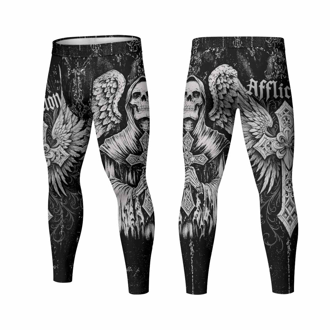 Angel of Death Men's Leggings - front and back view