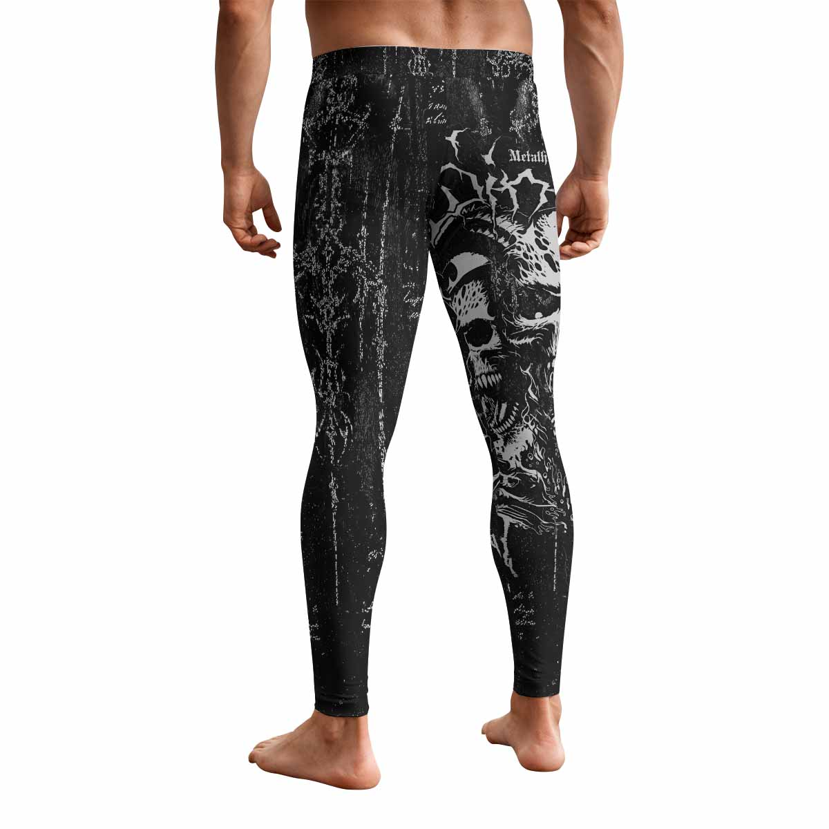 Hellborn Wrath Men's Leggings - back view mockup