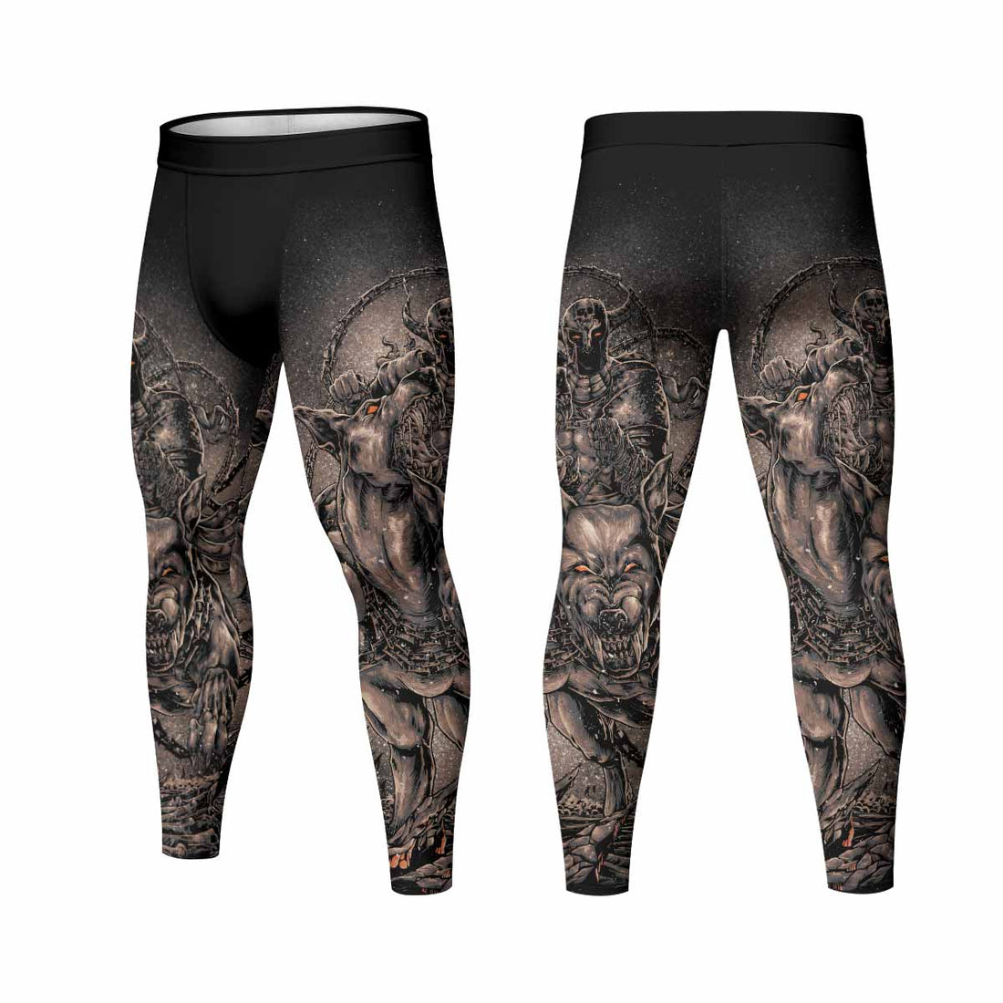 Dark Cerberus Unleashed Men's Leggings - lifestyle view