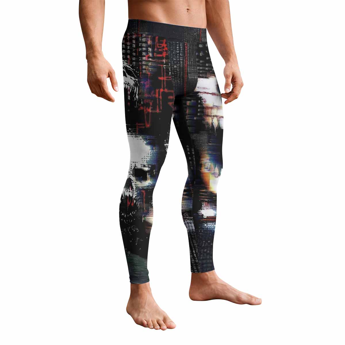 Digital Fear Protocol Men's Leggings - front view mockup
