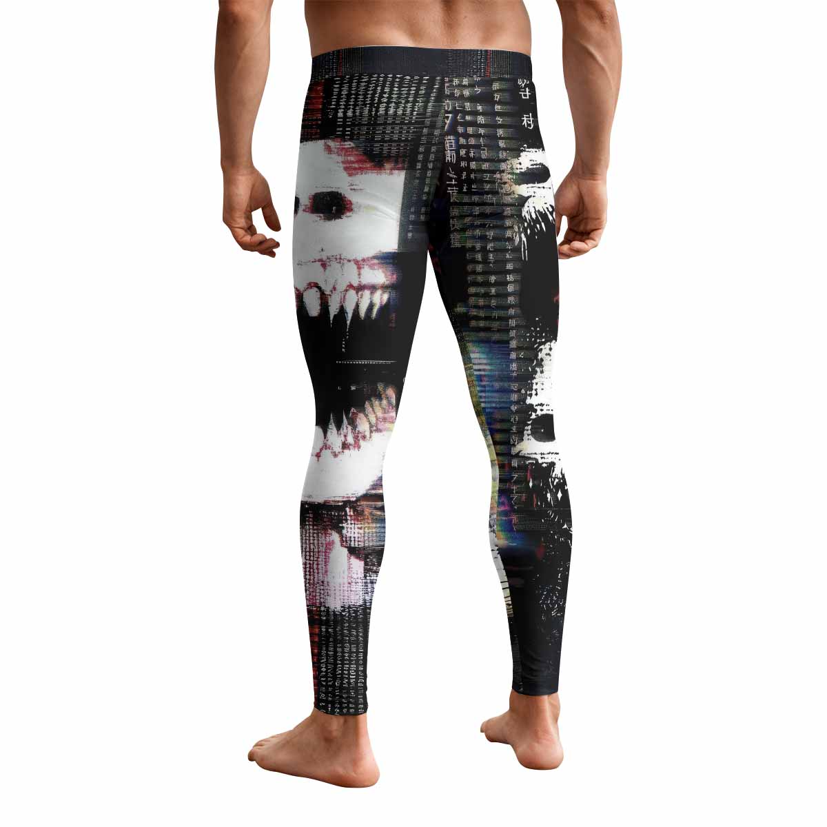Digital Fear Protocol Men's Leggings - back view mockup