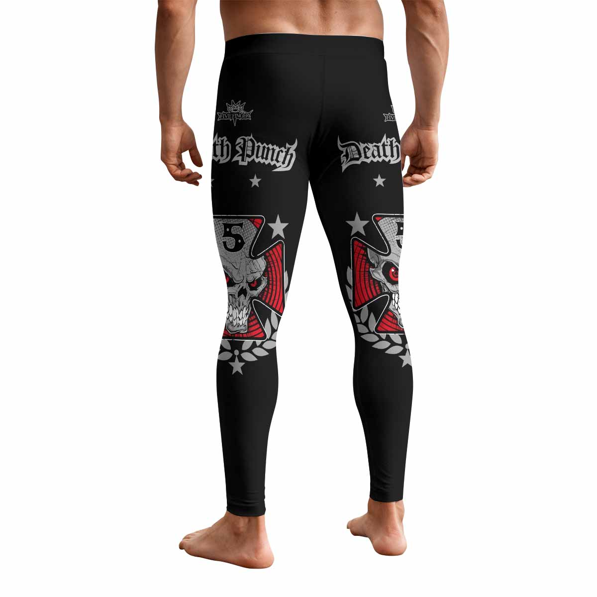 Death Punch Men's Leggings - back view mockup