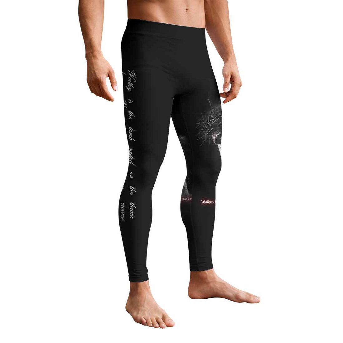 Crucified Silence Men's Leggings - front and back view