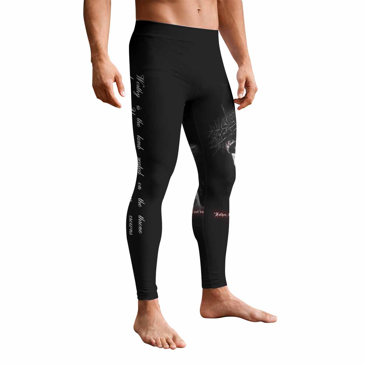 Crucified Silence Men's Leggings - front view mockup